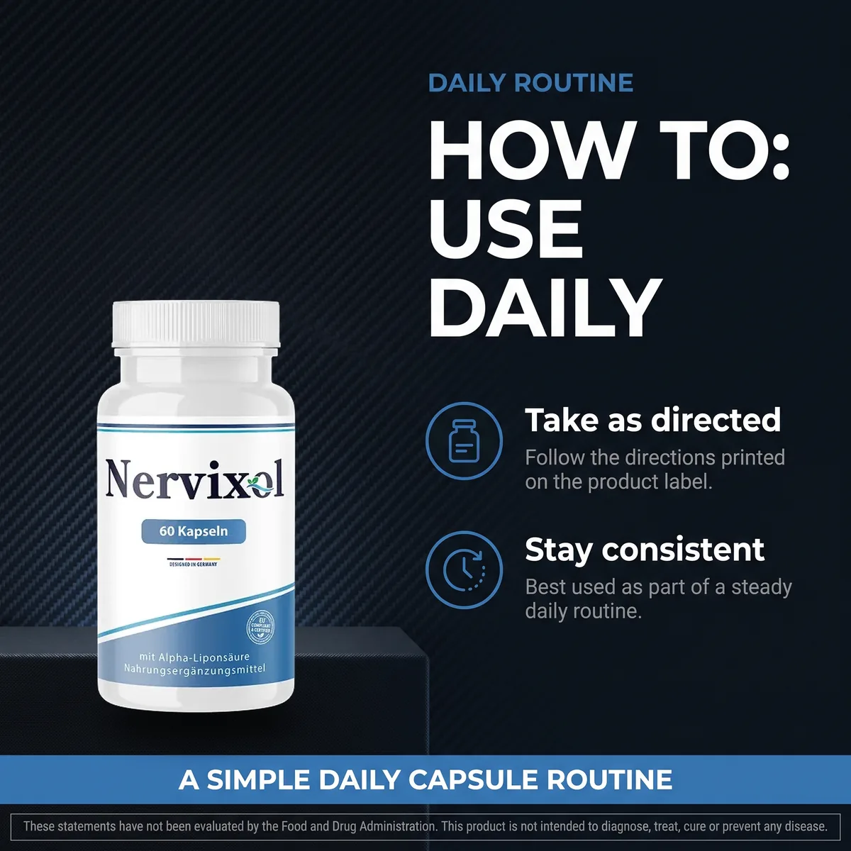 How to use Nervixol daily: take as directed and stay consistent
